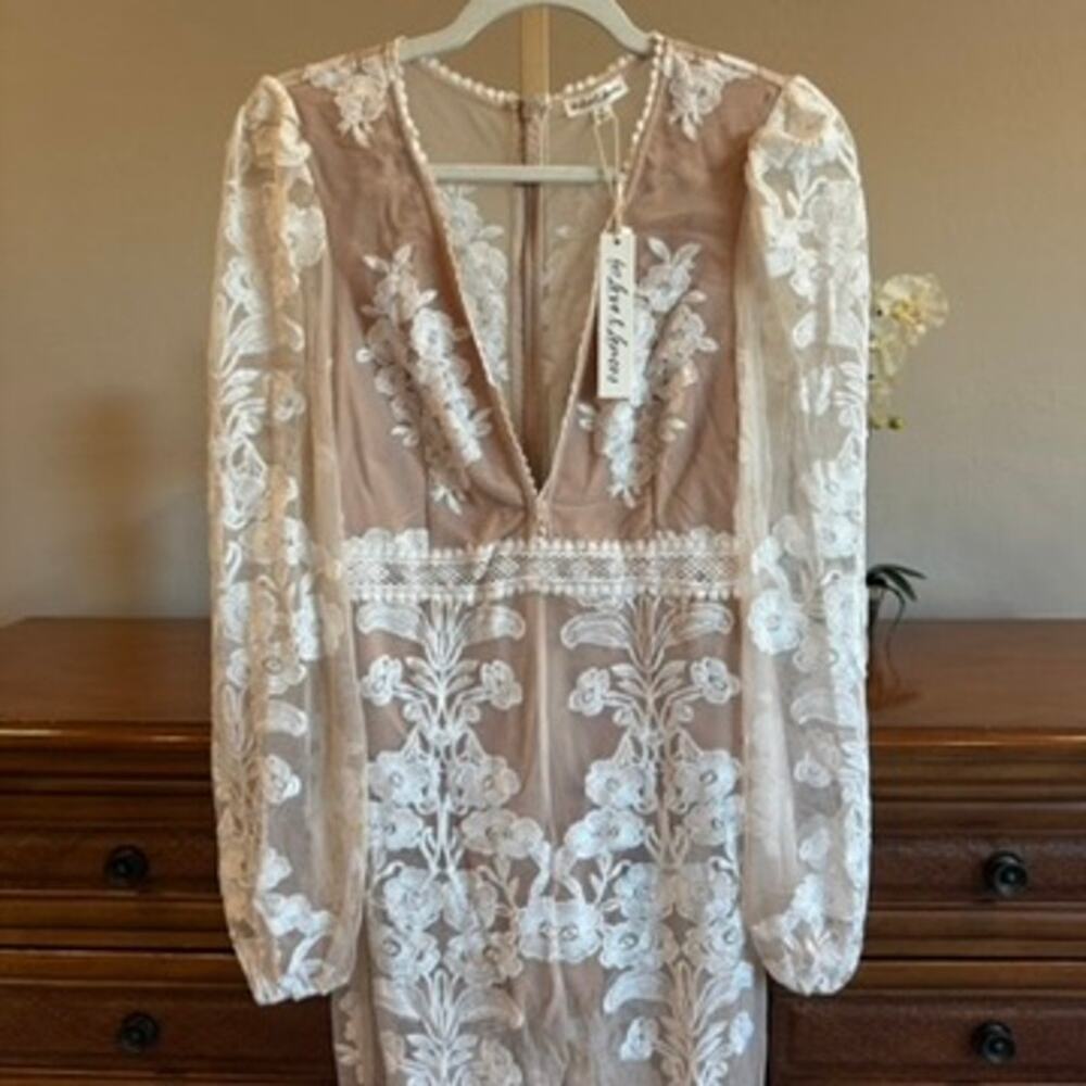 Free People x For Love & Lemons Temecula Jumpsuit NWT M Ivory $398 - Picture 3 of 9